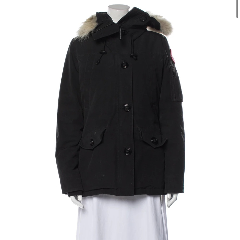 Canada Goose Black Puffer Jacket with Fur Hood